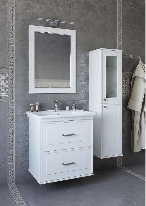 Тумба под раковину Sanflor Модена 75 С04616 подвесная Белая матовая