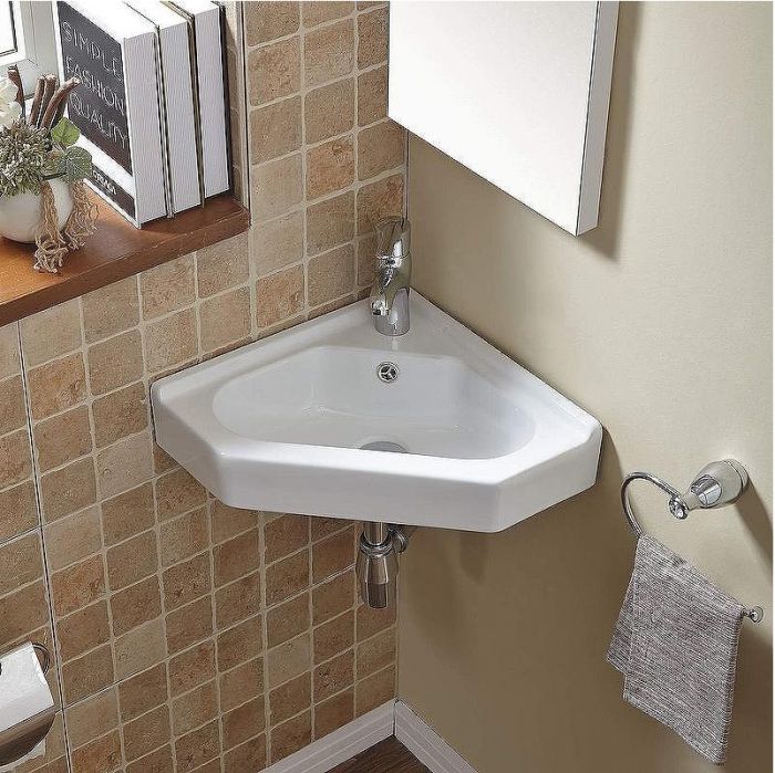 Раковина WeltWasser Aisbach 7012 GL-WT 55 10000008681 угловая Белая глянецевая