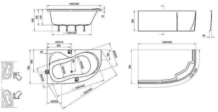 Акриловая ванна Ravak Rosa II 150x95 R C561000000 без гидромассажа