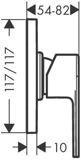 Hansgrohe Vernis Shap Смеситель для душа, однорычажный, встраиваеемый, внешняя часть, цвет: матовый черный