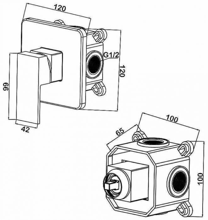 Смеситель для душа Swedbe Platta 5522B Черный матовый