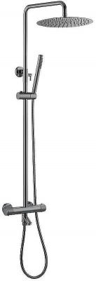 Душевая система Boheme Uno 468-T-SGM с термостатом Оружейная сталь глянцевая