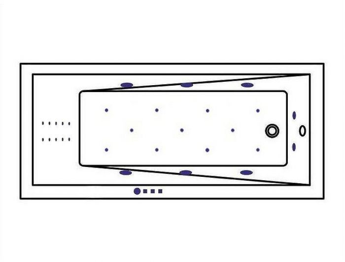 Акриловая ванна Whitecross Wave 170x70 0101.170070.100.ULTRANANO.GL с гидромассажем