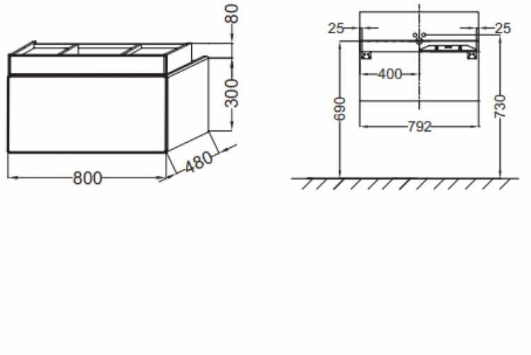 Тумба под раковину Jacob Delafon Terrace 80 см EB1186-F26, сливовый Тумба под раковину Jacob Delafon Terrace 80 см EB1186-F26, сливовый
