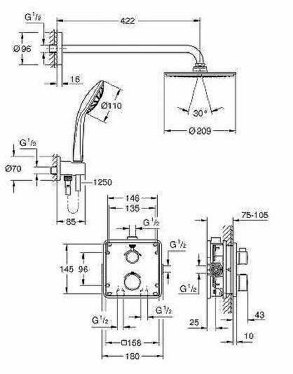 Душевая система Grohe Grohtherm 34734000 с термостатом Хром