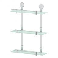 Полка 3-х ярусная 40 см (матовое стекло; хром) HAR 038 Полка 3-х ярусная 40 см (матовое стекло; хром) HAR 038
