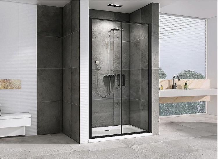 Душевая дверь Abber Sonnenstrand 100 AG04100BC профиль Черный стекло прозрачное