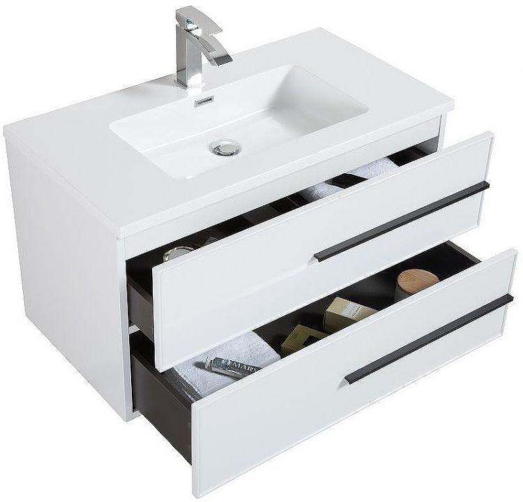 Тумба с раковиной Parly Spa Bella 70 Bella70 10142 подвесная Белая глянцевая