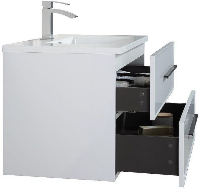 Тумба с раковиной Parly Spa Bella 70 Bella70 10142 подвесная Белая глянцевая