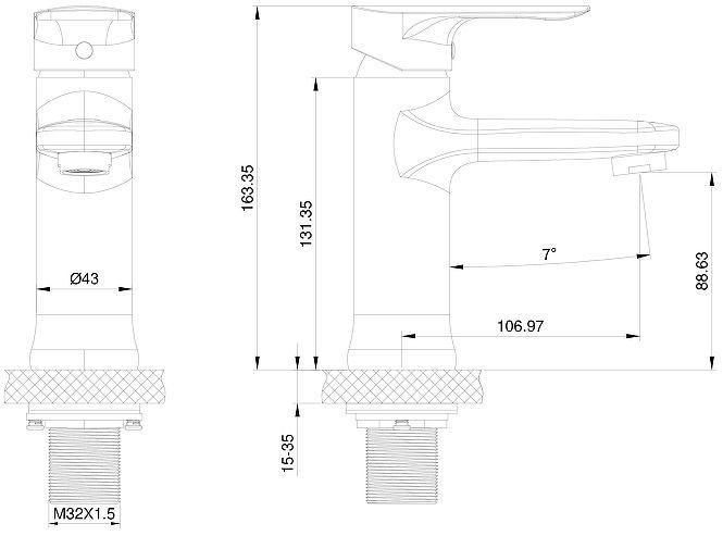 Смеситель для раковины Wonzon & Woghand WW-XH-011-MW цвет Белый матовый