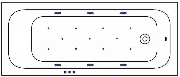 Акриловая ванна Whitecross Vibe 170x70 0105.170070.100.RELAX.WH с гидромассажем