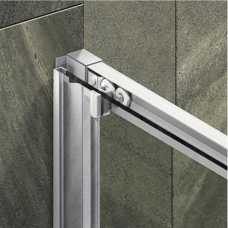 Душевая дверь Maybah Glass MGD-1277-5 1500x1950 раздвижная профиль Хром матовый стекло прозрачное