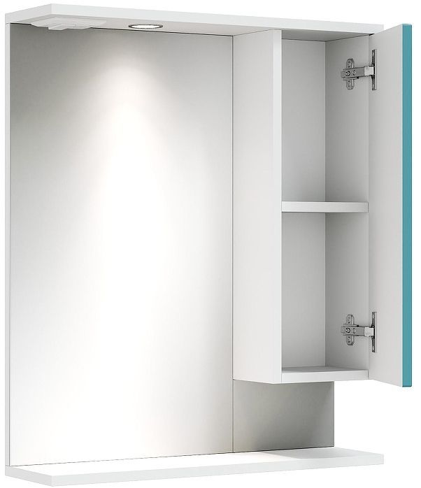 Зеркало со шкафом Onika Марви 60 R 206089 с подсветкой цвет Белый Бирюзовый