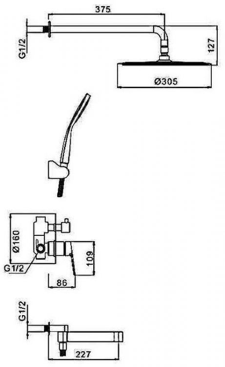 Душевая система Gappo G7199-30 Сатин Душевая система Gappo G7199-30 Сатин