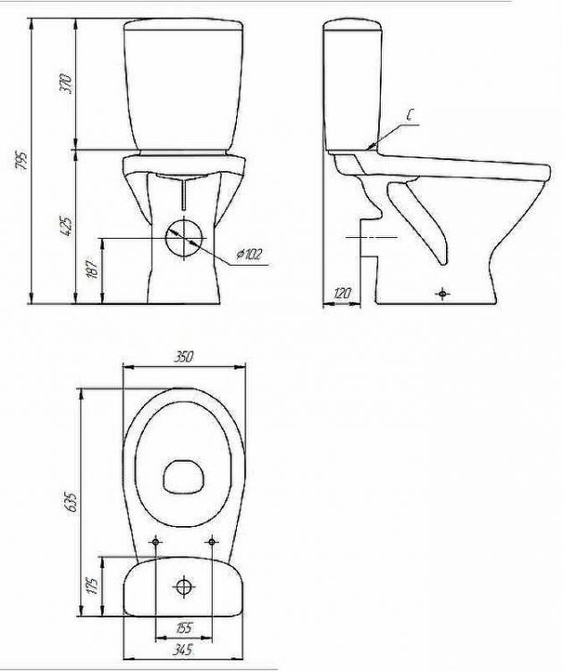 Унитаз компакт Cersanit Trento S-KO-TR011-3/6-PL-w с бачком и сиденьем Микролифт