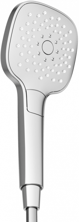 Душевая лейка SANCOS Magic, кнопочное управление, 110 x110 мм, 3 режима, цвет хром/белый, SC6005CH