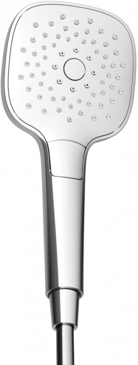 Душевая лейка SANCOS Magic, кнопочное управление, 110 x110 мм, 3 режима, цвет хром/белый, SC6005CH