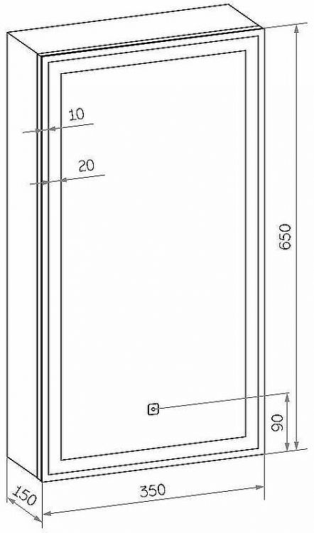Зеркальный шкаф Континент Mirror Box black Led 35 L МВК063 с подсветкой Черный