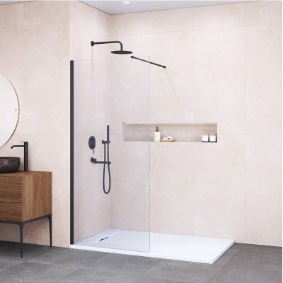 Душевая перегородка RGW Walk In WA-010B 100 351001010-14 профиль Черный стекло прозрачное