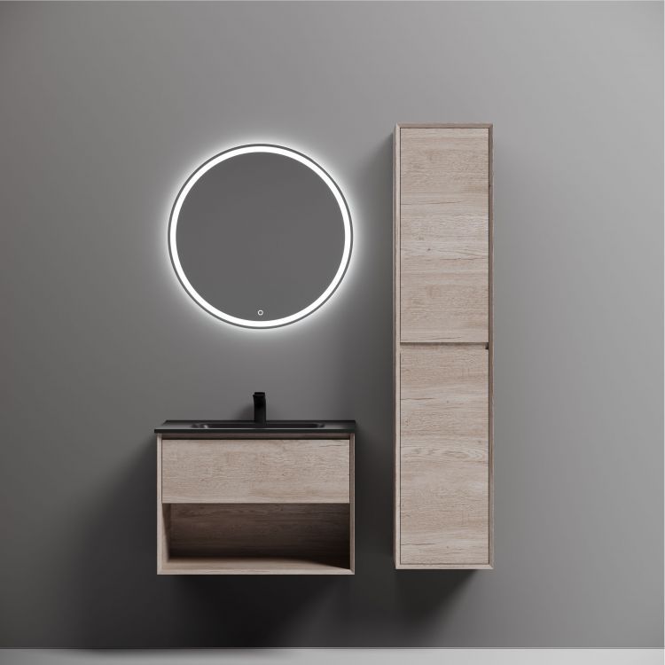 Тумба подвесная SANCOS Marmi 1.0 690х445х520 c одним ящиком оснащенным доводчиками скрытого монтажа и открытой нишей, дуб галифакс натуральный, MR1.070EG Тумба подвесная SANCOS Marmi 1.0 690х445х520 c одним ящиком оснащенным доводчиками скрытого монтажа и открытой нишей, дуб галифакс натуральный, MR1.070EG