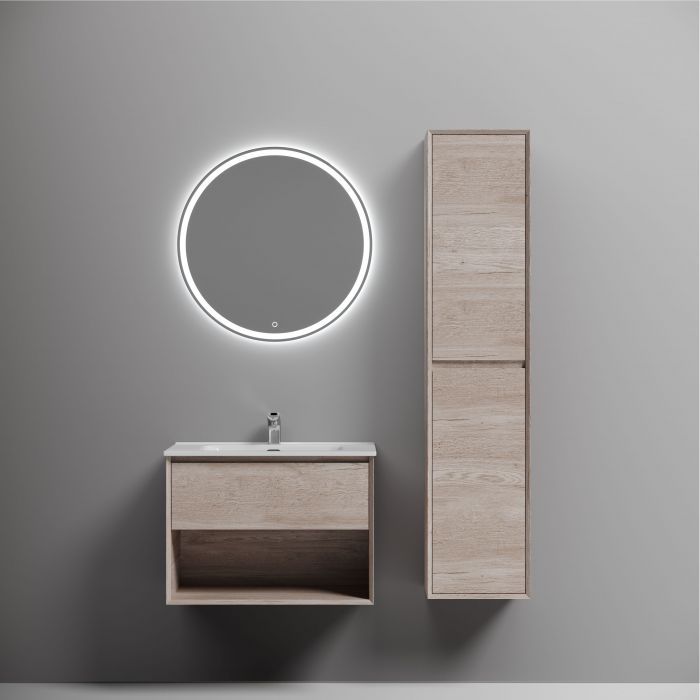 Тумба подвесная SANCOS Marmi 1.0 690х445х520 c одним ящиком оснащенным доводчиками скрытого монтажа и открытой нишей, дуб галифакс натуральный, MR1.070EG