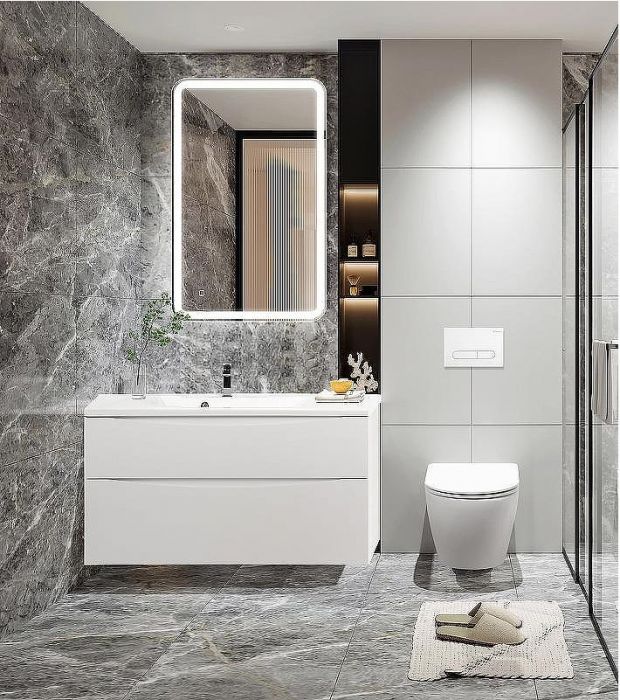 Комплект унитаза с инсталляцией BelBagno Uno BB3105CHR/SC/BB002-80/BB005-PR-CHROME с сиденьем Микролифт и клавишей смыва Хром глянцевый