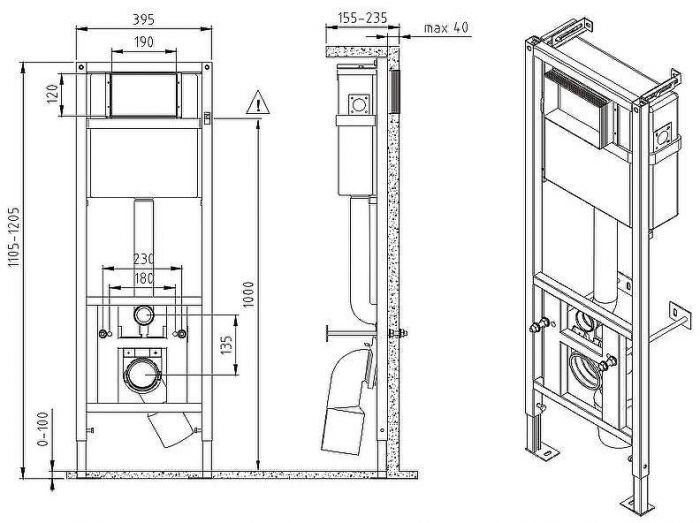 Инсталляция Cersanit Link IN-MZ-LINK_PRO для унитаза без клавиши смыва