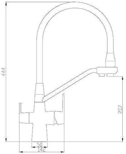 Смеситель для кухни ZorG Steel Hammer SH 903-6 CR Хром Черный