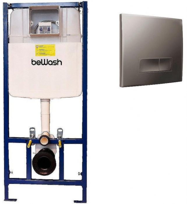 Инсталляция beWash BW74 K500RZVP0400MKK00000 для унитаза с клавишей смыва Хром матовый