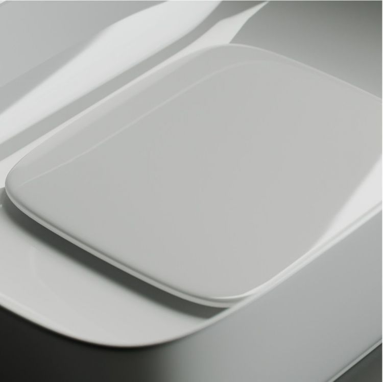 Умывальник чаша SANCOS Element накладная прямоугольная с керамической накладкой на сливное отверстие 600x375x145мм, CN5021