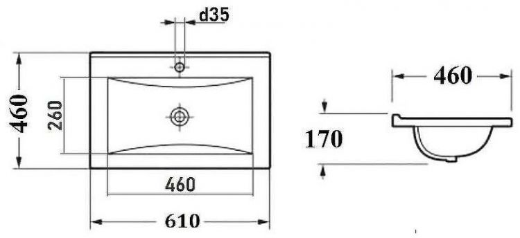 Тумба с раковиной Bond Wave 60 T01600-S05W подвесная Белая глянцевая