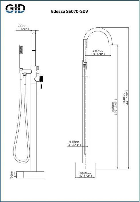 Смеситель для раковины Gid Edessa L070BMSDV цвет Черный матовый