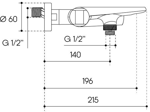 Смеситель для ванны AQUEDUTO LINHA,  оружейная сталь (LIN0645)