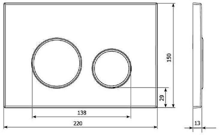 Клавиша смыва KK POL M11 V3 SPP/041/0/K Белая Золото глянцевое