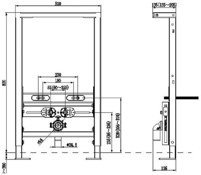 Инсталляция Esbano Fram-BD ESINFRAMBD для биде Черная матовая