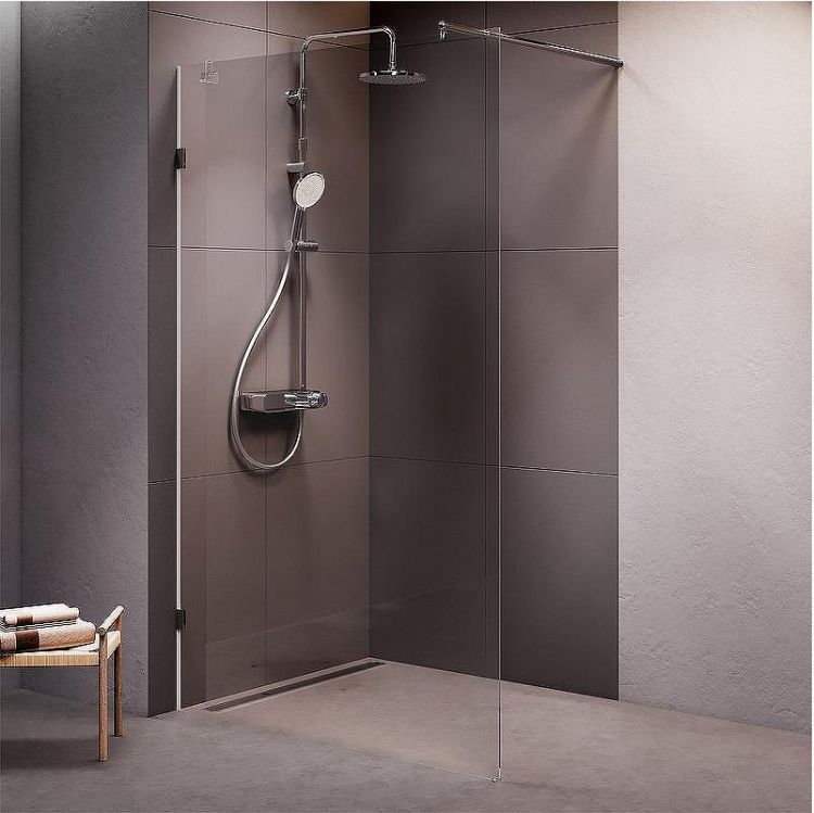 Душевая перегородка AM.PM X-Joy 120 W94UWI-120-F1-MTE профиль Хром матовый стекло прозрачное