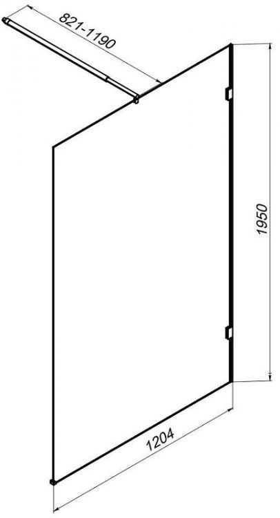Душевая перегородка AM.PM X-Joy 120 W94UWI-120-F1-MTE профиль Хром матовый стекло прозрачное