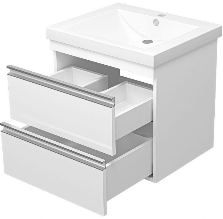 Тумба с раковиной Misty Ингрид 60 УТ000015040 подвесная Белая