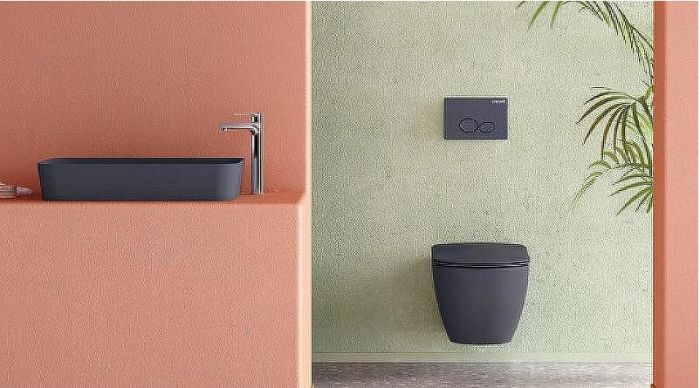 Унитаз биде Creavit Free FE322-00SM00E-0000 подвесной Черный матовый без сиденья