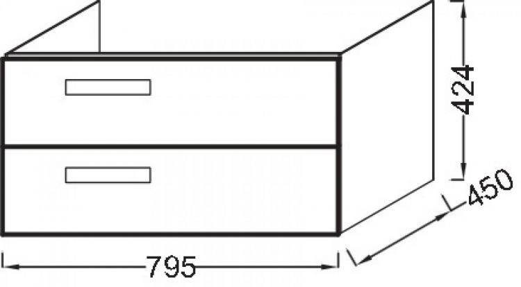 Тумба под раковину 80 см Jacob Delafon Rythmik EB1303-E10 Квебекский дуб