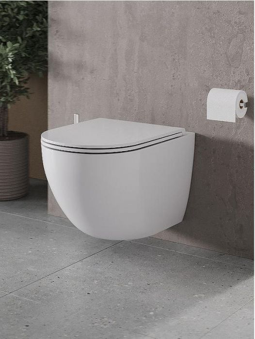 Комплект унитаза с инсталляцией Agger ATI03100+APB244 с сиденьем Микролифт и Черной матовой клавишей смыва