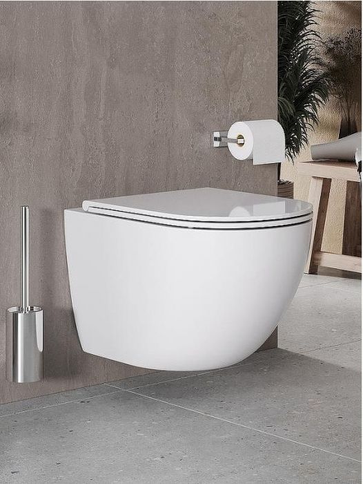 Комплект унитаза с инсталляцией Agger ATI03100+APB244 с сиденьем Микролифт и Черной матовой клавишей смыва