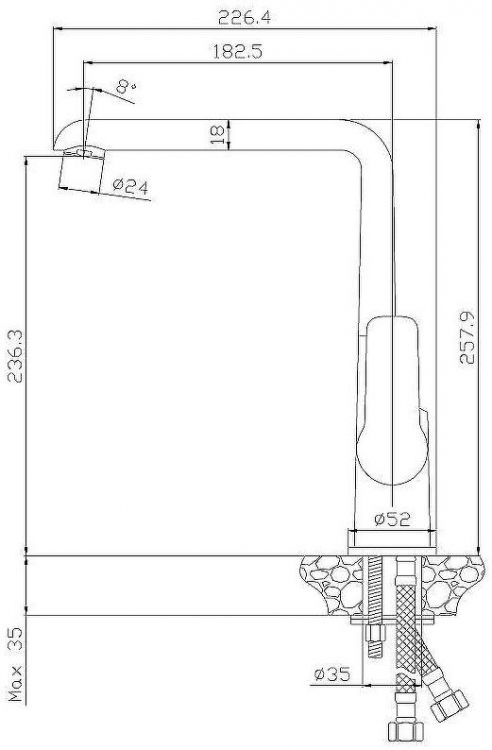 Смеситель для кухни Rossinka W35-23 Белый Хром Смеситель для кухни Rossinka W35-23 Белый Хром