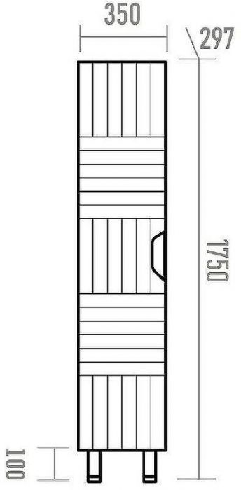 Шкаф пенал Brevita Gloster 35 L GLOS-05035-48-2Л Графит матовый