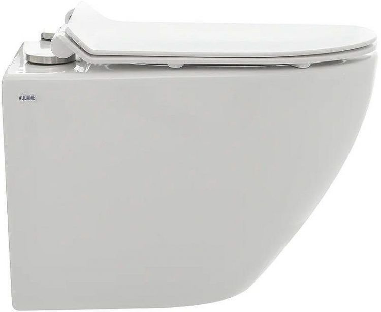 Комплект унитаза AQUAme AQM2002 с инсталляцией Tece Profil 9400412 с сиденьем Микролифт и клавишей смыва Хром глянцевый