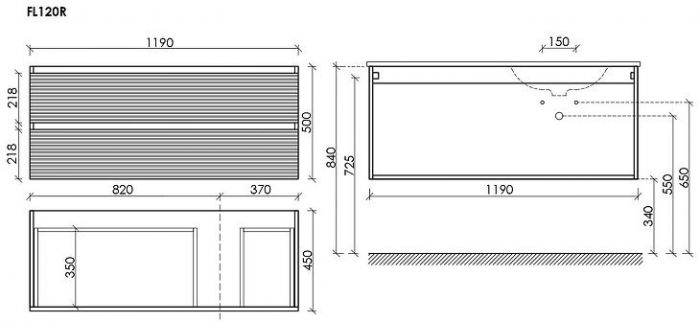 Тумба под раковину Sancos Folk 120 R FL120RW подвесная цвет Bianco