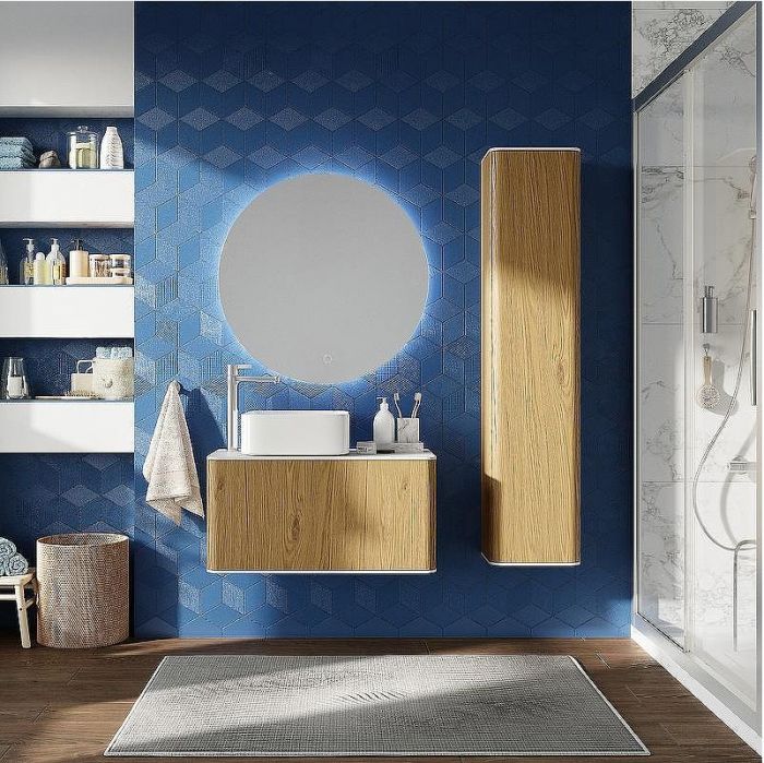 Комплект мебели для ванной STWORKI Ноттвиль 80 414410 подвесной Дуб верона