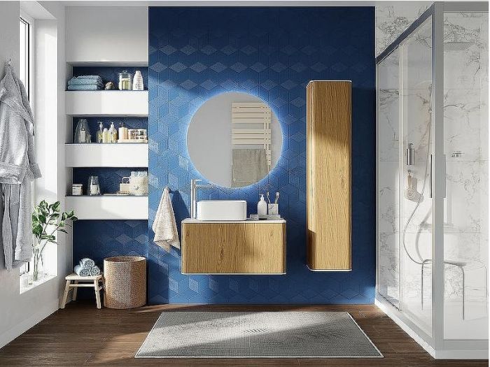 Комплект мебели для ванной STWORKI Ноттвиль 80 414410 подвесной Дуб верона