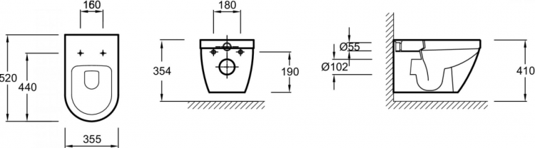 Унитаз подвесной Jacob Delafon Rodin+ EDY102-00, белый