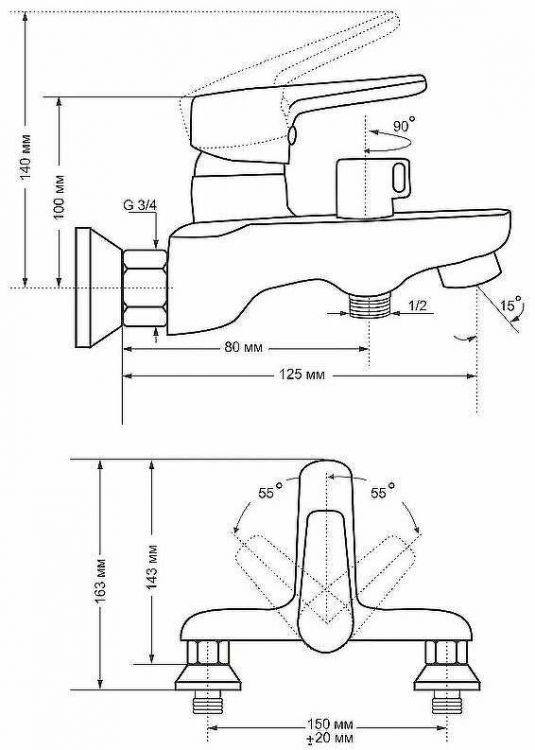 Смеситель для ванны Viko V-4142 Белый Хром Смеситель для ванны Viko V-4142 Белый Хром